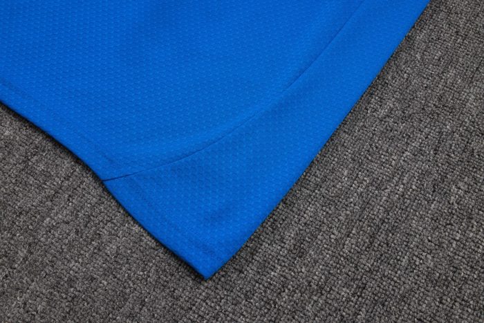 Real Madrid Short Sleeve Training Suit in Lake Blue with White Trim - 图片 3