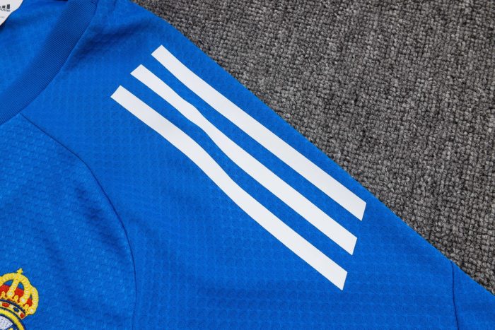 Real Madrid Short Sleeve Training Suit in Lake Blue with White Trim - 图片 5