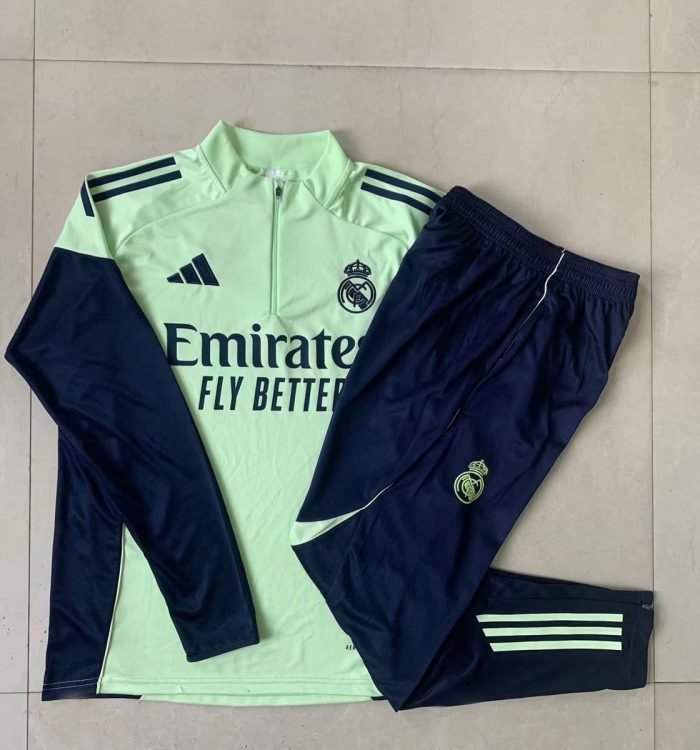 Real Madrid Light Green Kids' Half-Zip Jacket - 图片 4