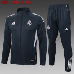 Real Madrid Long Zip Jacket Dark Gray