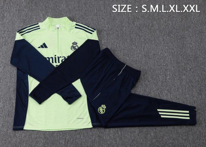 Real Madrid 2024/25 Semi-Zip Jacket Light Green - 图片 2