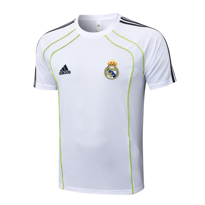 Real Madrid White Short Sleeve Training Suit with Green Trim - 图片 8