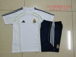 Real Madrid White Short Sleeve Training Suit with Green Trim - 图片 9
