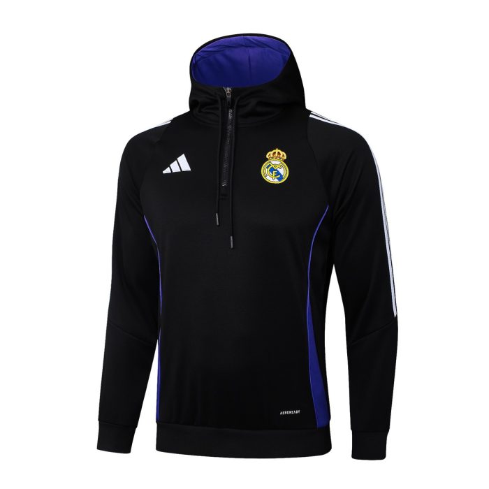 Real Madrid 24-25 Half-Zip Hoodie Black - 图片 8