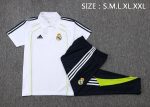 Real Madrid White Retro Polo (Green Trim) - 图片 2
