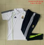 Real Madrid White Retro Polo (Green Trim) - 图片 9