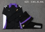 Real Madrid 24/25 Black Long Zip Jacket with Purple Collar - 图片 2