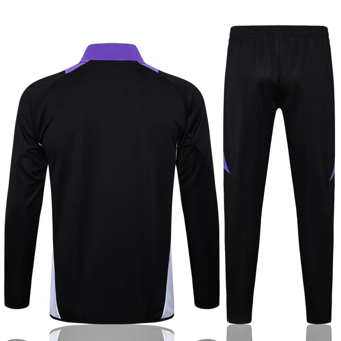 Real Madrid 24/25 Black Long Zip Jacket with Purple Collar - 图片 7
