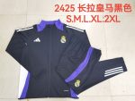 Real Madrid 24/25 Black Long Zip Jacket with Purple Collar - 图片 9