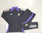 Real Madrid 24/25 Black Long Zip Jacket with Purple Collar Kids - 图片 3