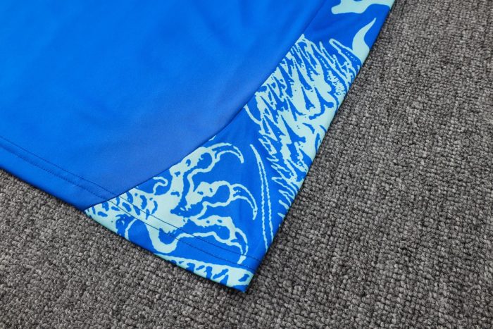 Real Madrid 24-25 Light Blue (Spray Ink Dragon) Short Sleeve Training Suit - 图片 3