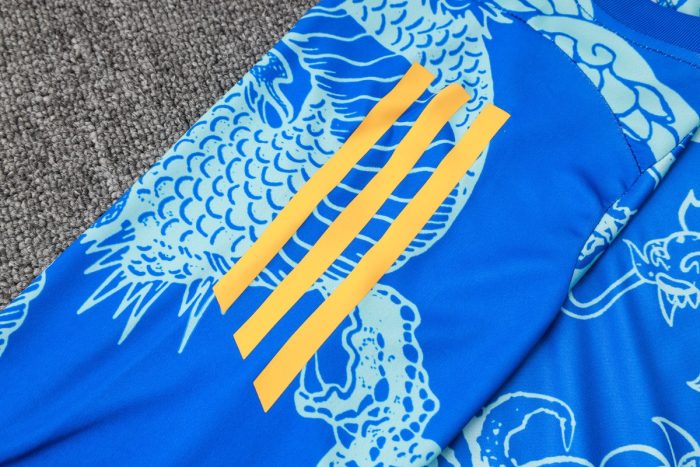 Real Madrid 24-25 Light Blue (Spray Ink Dragon) Short Sleeve Training Suit - 图片 5