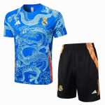 Real Madrid 24-25 Light Blue (Spray Ink Dragon) Short Sleeve Training Suit - 图片 8