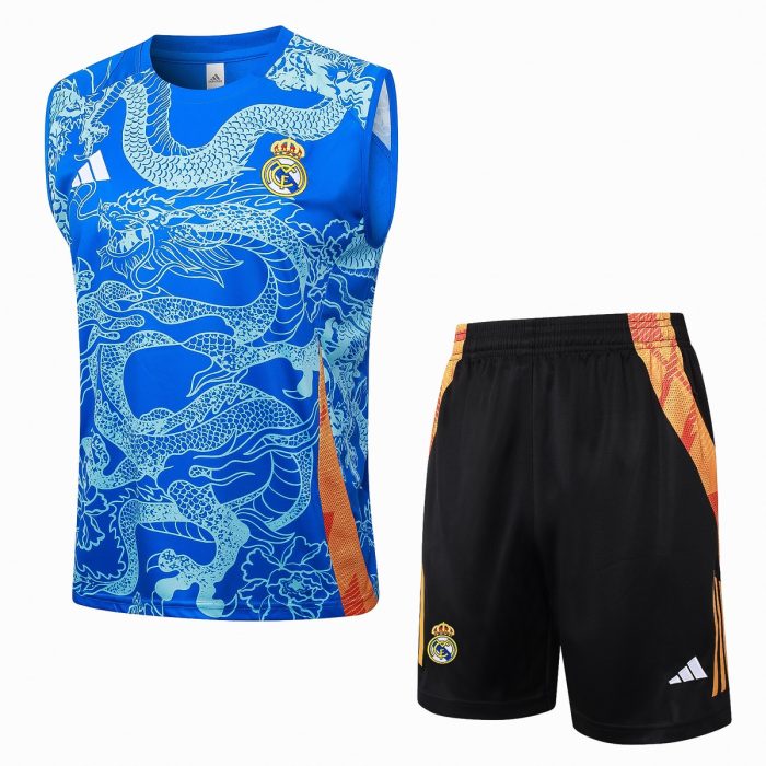Real Madrid 24/25 Vest Blue Dragon Print - 图片 8