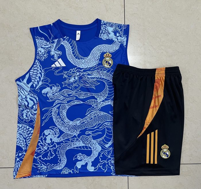 Real Madrid 24/25 Vest Blue Dragon Print - 图片 9