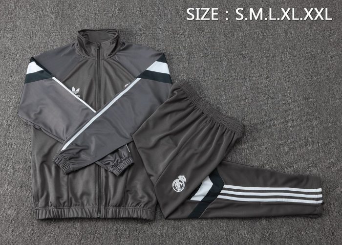 Real Madrid 24/25 Dark Grey Long Zip Jacket - 图片 2
