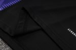 Real Madrid 24-25 Black Short Sleeve Training Shirt with Purple Collar - 图片 5