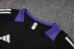 Real Madrid 24-25 Black Short Sleeve Training Shirt with Purple Collar - 图片 7