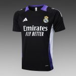 Real Madrid 24-25 Black Short Sleeve Training Shirt with Purple Collar - 图片 9