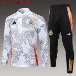 Real Madrid 24-25 White (Spray Ink Dragon) Half-Zip Jacket