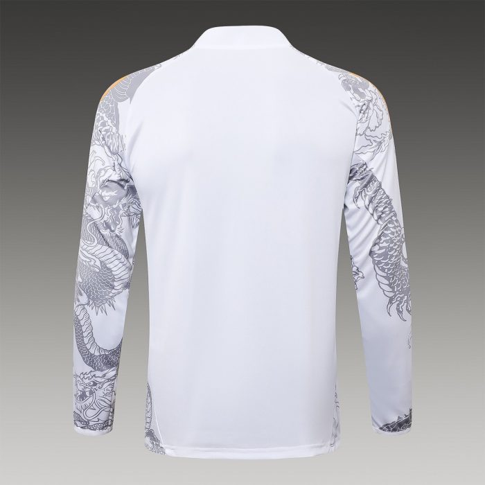 Real Madrid 24-25 White (Spray Ink Dragon) Half-Zip Jacket - 图片 3