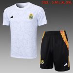 Real Madrid 24-25 White Splatter Short Sleeve Training Shirt