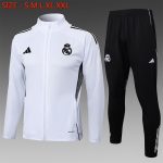 Real Madrid White Long Zipper Jacket