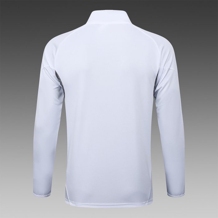 Real Madrid White Long Zipper Jacket - 图片 8