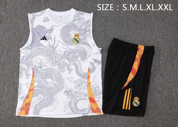 Real Madrid 24/25 White Vest (Spray Ink Dragon) - 图片 2