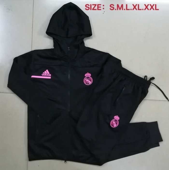 Real Madrid 2021 Long Zip Hoodie Black - 图片 9