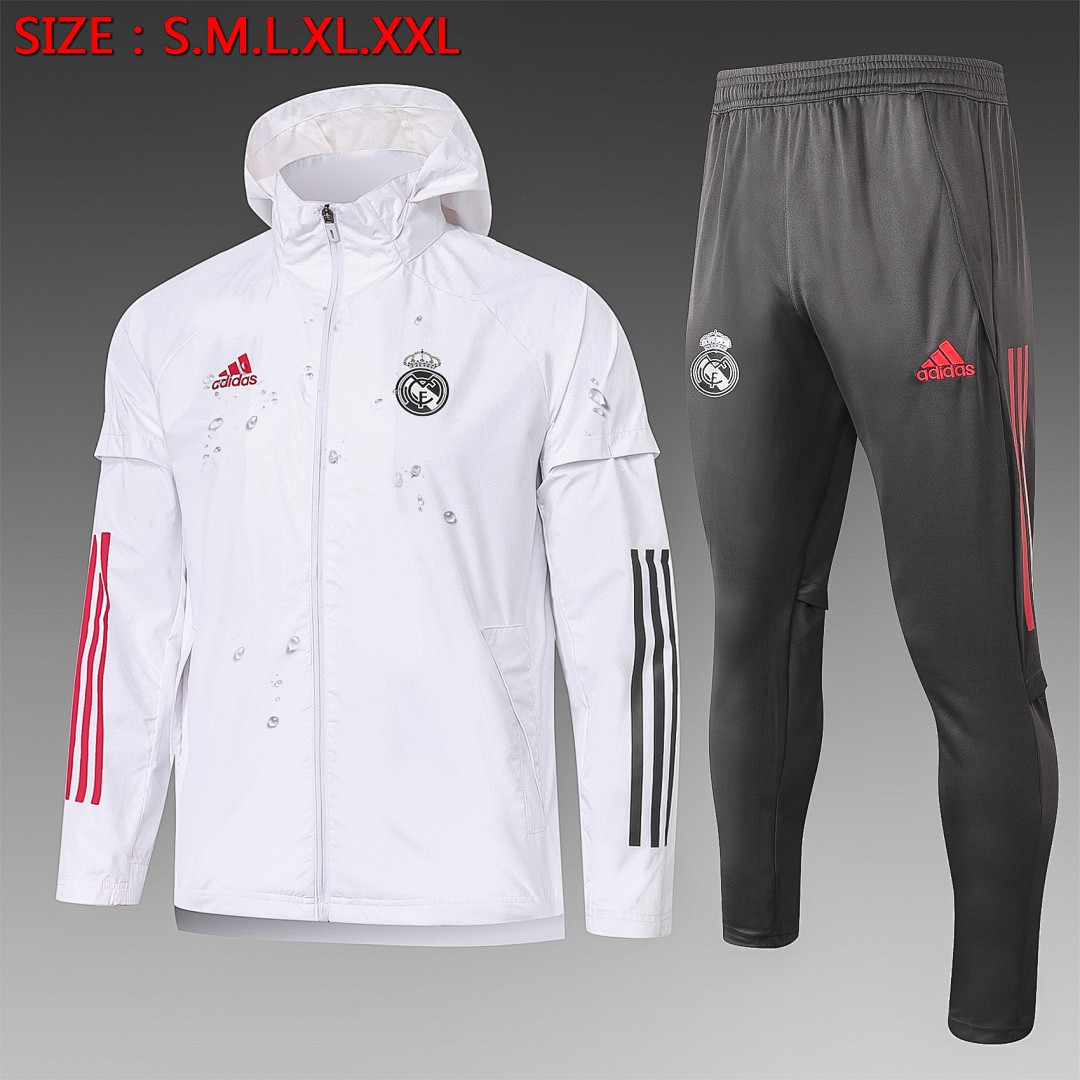 JER-5354_1 2021 Real Madrid White Windbreaker S-2XL - 图片 1