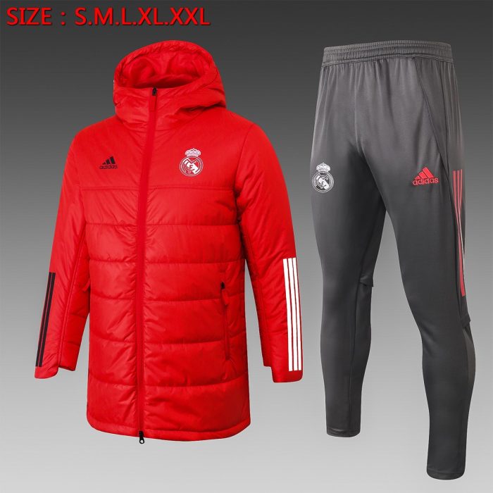 2021 Real Madrid Red Cotton Jacket - 图片 3