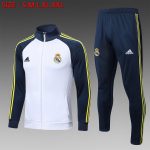 Real Madrid 22/23 Long Zip Jacket White with Royal Blue Sleeves