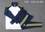 Real Madrid 22/23 Long Zip Jacket White with Royal Blue Sleeves - 图片 2
