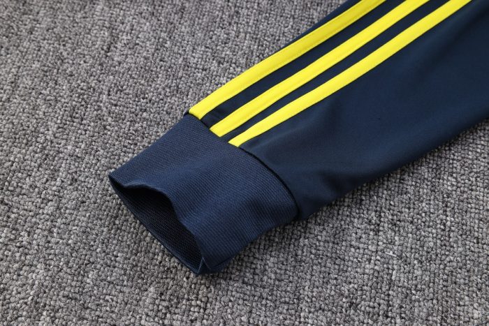 Real Madrid 22/23 Long Zip Jacket White with Royal Blue Sleeves - 图片 5