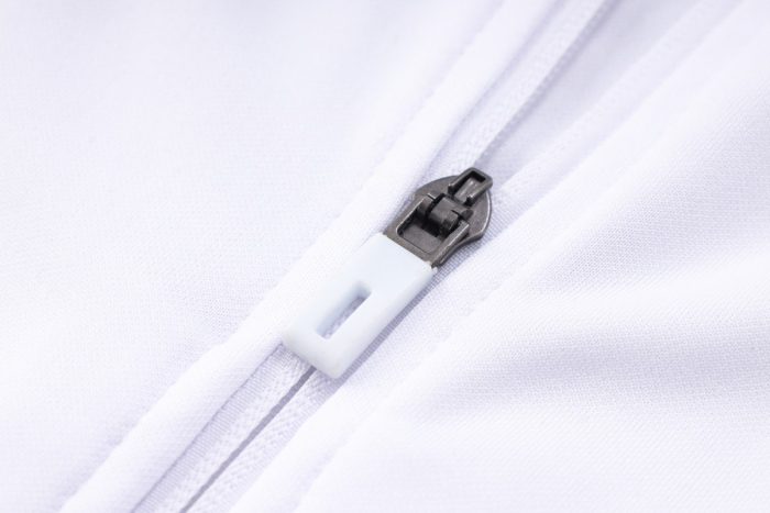 Real Madrid 22/23 Long Zip Jacket White with Royal Blue Sleeves - 图片 6