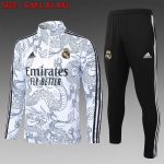 Real Madrid 23-24 Half-Zip Jacket White (Spray Ink Chinese Dragon)