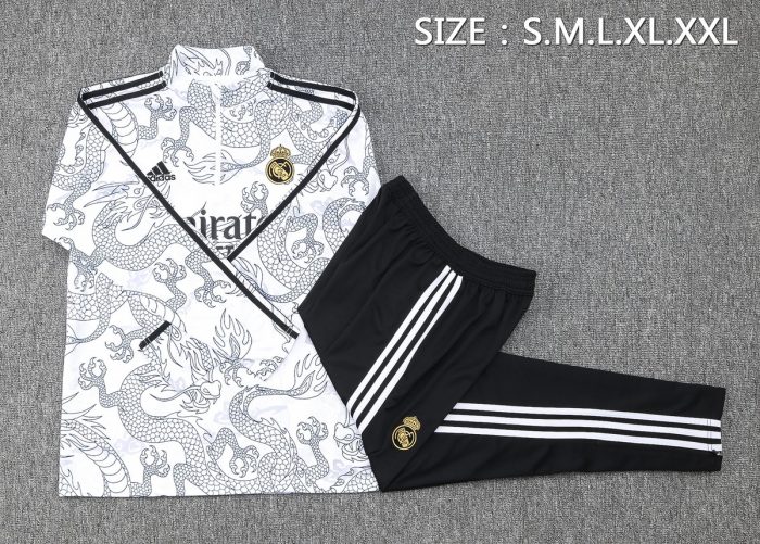 Real Madrid 23-24 Half-Zip Jacket White (Spray Ink Chinese Dragon) - 图片 2