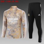 Real Madrid 23-24 Half-Zip Jacket Apricot Ink Splatter
