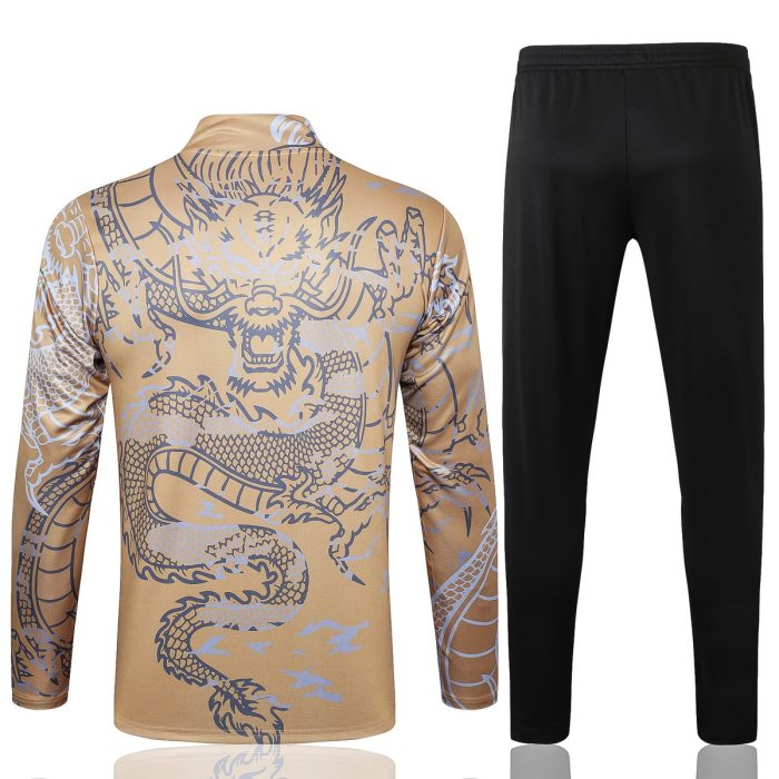 Real Madrid 23-24 Half-Zip Jacket Apricot Ink Splatter - 图片 7