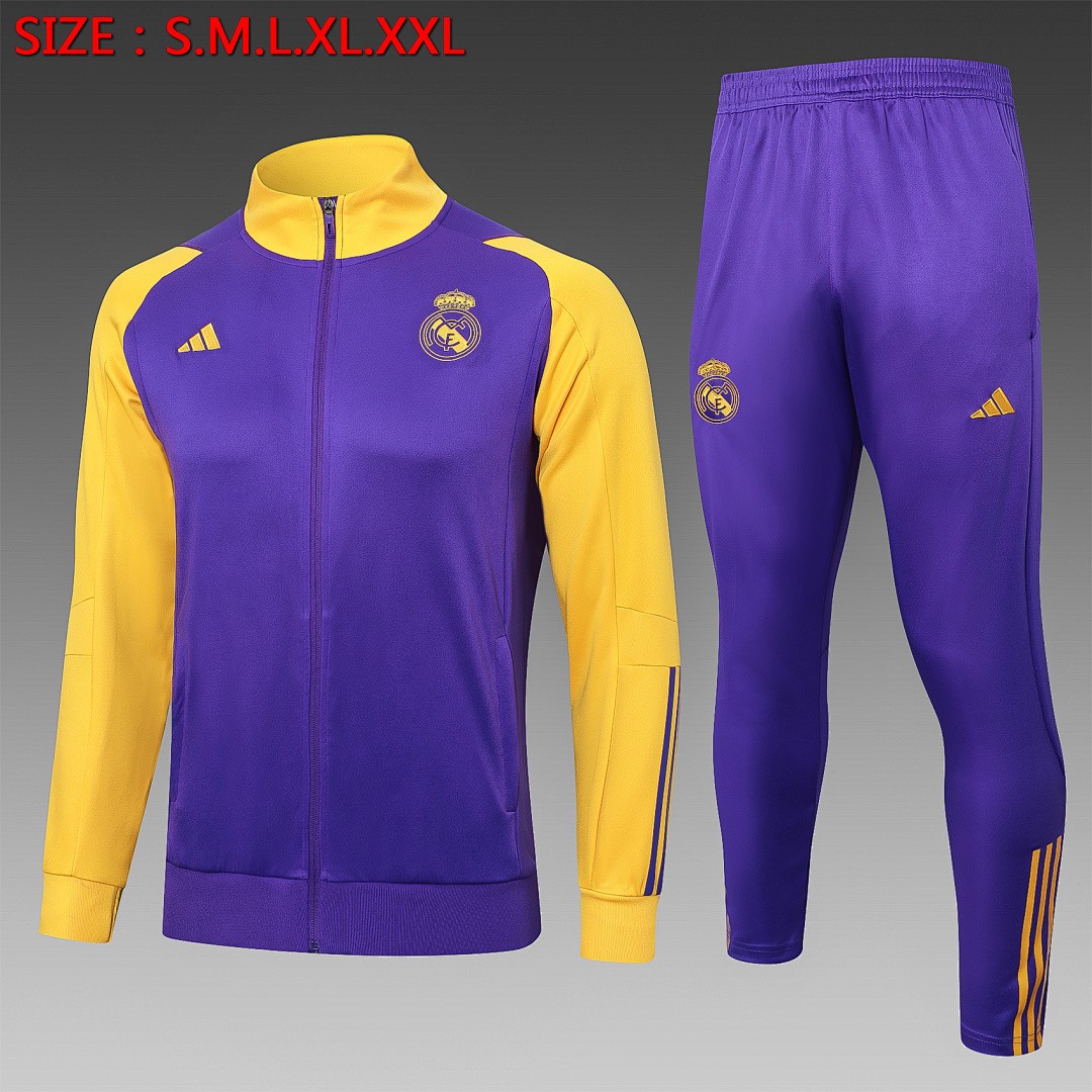 JER-5362_1 Real Madrid 23-24 Purple Long Zip Jacket - 图片 1