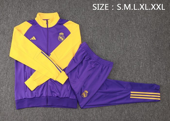 Real Madrid 23-24 Purple Long Zip Jacket - 图片 2