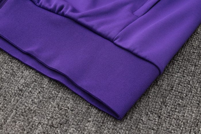 Real Madrid 23-24 Purple Long Zip Jacket - 图片 4