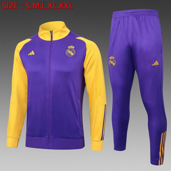 Real Madrid 23-24 Purple Long Zip Jacket - 图片 8
