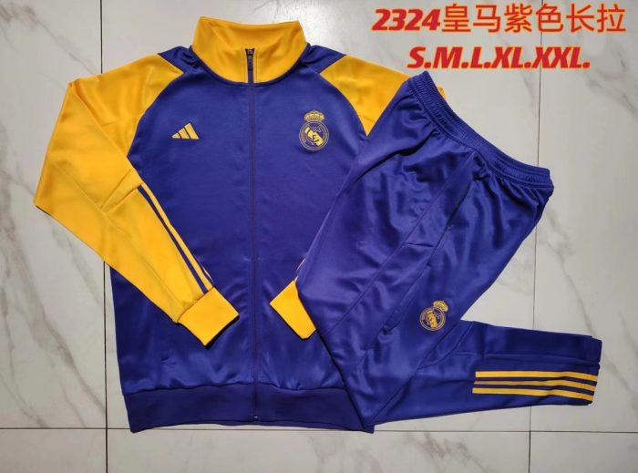 Real Madrid 23-24 Purple Long Zip Jacket - 图片 9