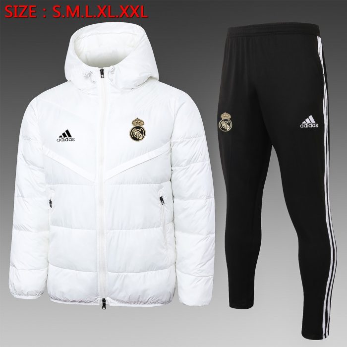 Real Madrid 23-24 White Cotton Jacket - 图片 2