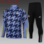 Real Madrid 23-24 Black Gray Splatter Half Zip Jacket
