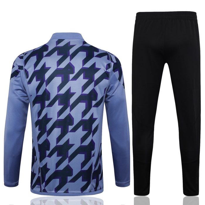 Real Madrid 23-24 Black Gray Splatter Half Zip Jacket - 图片 7