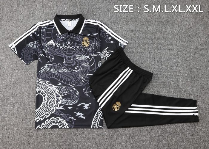 Real Madrid 23-24 Black Ink Splash (Chinese Dragon) Polo - 图片 2