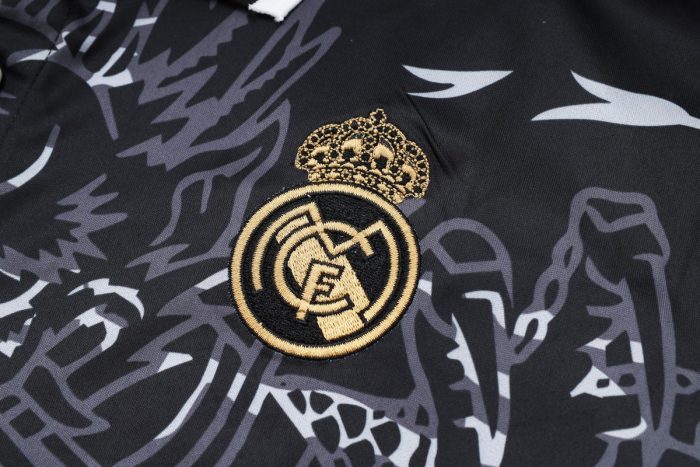 Real Madrid 23-24 Black Ink Splash (Chinese Dragon) Polo - 图片 5